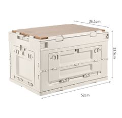 折りたたみコンテナボックスキャンプ扉オープン 収納 道具箱 テーブル付き60 L