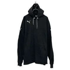 PUMA プリント スウェット パーカー プーマ XL ブラック ビッグサイズ ラグラン 古着卸 アメリカ仕入 a607-6773