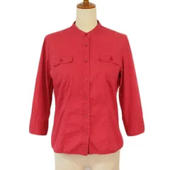 エディーバウアー EDDIE BAUER シャツ バンドカラー 七分袖 ストレッチ PS 赤 レッドのサムネイル