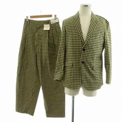 ユニクロ UNIQLO マルニ MARNI タグ付き セットアップ 2点セット 上下 スラックスパンツ テーラードジャケット チェック S イエロー ブラック 311-449648 /NQ