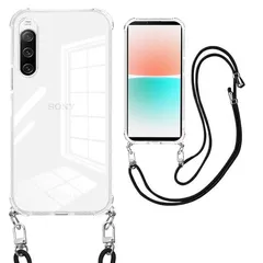 weiaoluo Xperia 10 IV ケース クリア ショルダー SO-52C SOG07 スマホケース 耐衝撃 エクスぺリア 10 IV ケース 対応 カバー ショルダー透明 TPU ック ストラップ付き 斜めがけ 織りストラップ付き 調節可能なシ 0