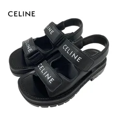 稀少レア】CELINEセリーヌエイ革サテンストラップサンダル