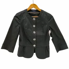 バーバリーロンドン BURBERRY LONDON デカボタン 裾フリルノーカラージャケット センタープレスパンツ セットアップ レディース  38のサムネイル