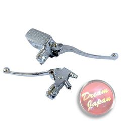 バイク ブレーキ クラッチレバー マスターシリンダー セット メッキ 22mmハンドル用/汎用/修理/カスタム/ マグナ50 / ビラーゴ　/ドラッグスター250 等