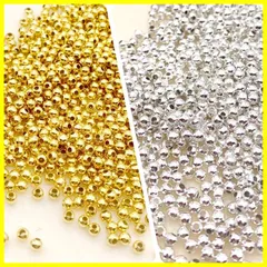 金 スペーサー ニッケルフリー 銀 お肌に優しい ハンドメイド 金属ビーズ パーツ メタルビーズ 丸玉 シルバー アクセサリー & 制作 ゴールド キラキラ きれいめ 金属アレルギー対応 2mm 【森の雑貨屋さん】 2000個