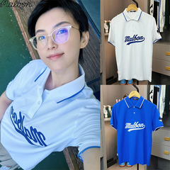 Malbon 夏 男女兼用 ゴルフウェア 半袖ポロシャツ スポーツカジュアル 軽量 通気性抜群