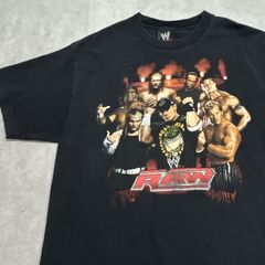 00s　WWE Raw　プロレス　アメリカ　テレビ番組　トップス　半袖Tシャツ　プリントTシャツ　古着　ブラック 黒　L