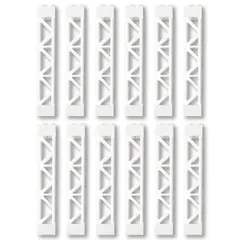 INIBUD 柱 クラシック ブロック パーツ 互換性 基礎板 屋根 3角柱 ホワイト (12本)