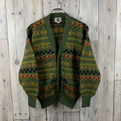 OLD unknown アート柄 デザイン ニット カーディガン L