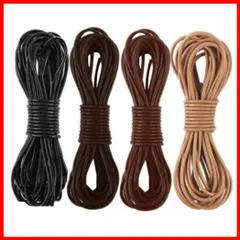 【早発送】m 革ひも 2mm 本革 革紐 クセサリー用紐 レザークラフト紐 5ｍ 4色セット 手芸材料 紐