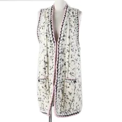 ■ □ 44603★シャネル ニット ジレ べスト 36 カシミヤ　コート □ □ 44603☆シャネル ニット ジレ べスト 36 カシミヤコート