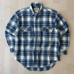 SEAHOP ブルー 青 チェック柄 シャツ vintage