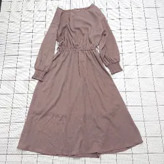 ◇ ⊂ ナイスクラップ シンプル系 長袖 ロング丈 ワンピース サイズF ブラウン系 レディース E  【1508200028545】