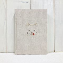 刺し子ノート【猫】刺し子・綿麻・紙