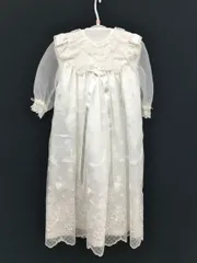 赤ちゃんの城 ベビードレス 50-70cm 3-9kg ４点セット コートドレス アンダードレス フード ソックス付き セレモニードレス 2509WS091