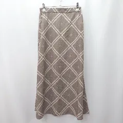 ◇ ⊂ アデイインザライフユナイテッドアローズ 柄入り ロング丈 プリーツ スカート サイズ表記なし カーキ系 レディース E  【1507160017149】