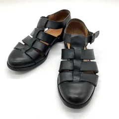 F.LLI Giacometti GHRUKA SHOES フラテッリジャコメッティ グルカサンダル シューズ 革  メンズ サイズ40 25cm ブラック 靴 B14970◆のサムネイル
