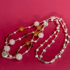 本真珠　淡水パール　ネックレス　60cm バロックパール　ジュエリー　留め金磁石