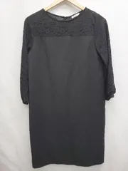 ◇ ◎ ●未使用● GLACIER グラシア タグ付き レース 長袖 膝丈 ワンピース サイズM ブラック レディース P  【1405290004452】