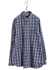 【お得なクーポン配布中!】 ポロジーンズ ラルフローレン チェック ボタンダウン 長袖 フランネル シャツ メンズ XL 古着 長袖シャツ ネルシャツ 星条旗 大きいサイズ