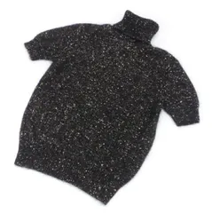 ドルチェ＆ガッバーナ Dolce&Gabbana 半袖ハイネックニット セーター スパンコール 黒