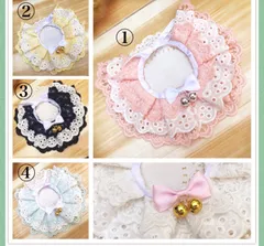 可愛くて人気♡　ペットのスタイ⭐︎猫レース首輪⭐︎犬レース首輪　お洒落レースりぼん　可愛いペットよだれかけ