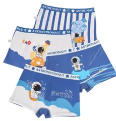 新品 宇宙飛行士 ボクサーパンツ ブリーフ パンツ 男の子 キッズ ボーイズ 子供 綿  4枚セット 120cm