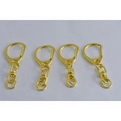 5個ビーズクラブ キーホルダー 金 パーツ キーリング ストラップ 金具 材料 バッグチャーム 回転カン付 46mm