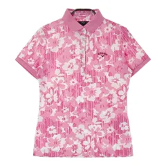 サイズ：M CALLAWAY キャロウェイ  半袖ポロシャツ 花柄 ピンク系 [240001262502] ゴルフウェア レディース ストスト