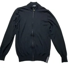 EMPORIO ARMANI EA7 フルジップ ニットカーディガン ブラック M相当