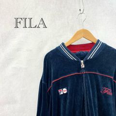 FILA ベロア ジャージ セットアップ  トップス ボトムス 上下セット  XXL ネイビー  メンズ