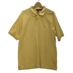 90's NAUTICA/90年代 ノーティカ ヴィンテージ カナダ製 半袖 ポロシャツ ワンポイント刺繡 オーバーサイズ ビッグサイズ  カナダ製 メンズ L イエロー