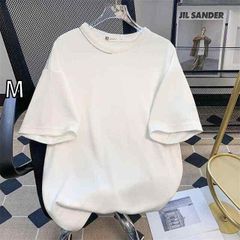 美品＊MACHATT モックネックオーバーTシャツ ホワイト 白 綿100