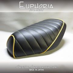 □【DIO ディオ AF27 AF28 SR ZX】張替え済♪　カスタムシート　黒/黄色　タックロール《Euphoria》□MK58608