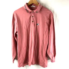 ブラックアンドホワイト Black＆White ポロシャツ 長袖 胸元ワンポイント 襟デザイン 日本製 ピンク Lサイズ 948538