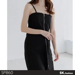 美品 GRL グレイル ワンピース ロング丈 ノースリーブ フロントジップ タイトシルエット 　ブラウン　 【SP860-00】 送料無料　古着　レディース