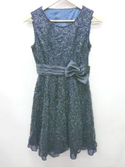 ◇ ㈱アサクラ 花柄 スパンコール パーティー ノースリーブ ミニ ワンピース サイズ38 ネイビー ブラック レディース P  【1405230012677】