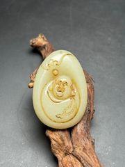 中国古美術.旧蔵品.古和田玉悟道玉珮.純手工細密彫.裝身具.裝飾