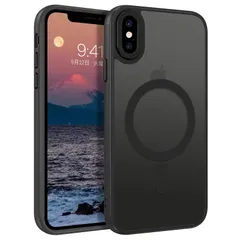 【数量限定】黒い) 保護ケース(ブラック 5.8インチ X/XS X/XS iPhone iPhone ストラップホール付き ワイヤレス充電 指紋防止 耐衝撃 スマホカバー マット感 ケース ケース ケース Magsafe内蔵 TPU 半透明 MagSafe対