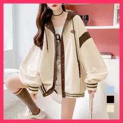 ★スタッフおすすめ★ パーカーレディース 春秋薄手 スウェット ボタンパーカー配色/羽織りカーディガン/カジュアルアメカジ ゆったり 前開き フード付きトレーナー おすすめ おしゃれ　人気 上品 2YIGULI-002