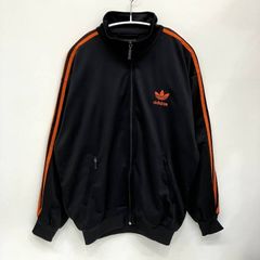 80s adidas アディダス トラックジャケット ブラック オレンジライン マカオ製