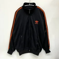 90s adidas アディダス トラックジャケット ブラック オレンジライン マカオ製