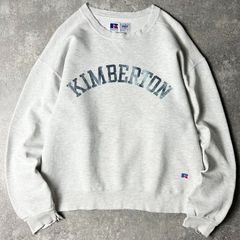 90s USA製 RUSSELL 前V カレッジ プリント スウェット トレーナー L / 90年代 アメリカ製 オールド ラッセル HIGH COTTON グレー