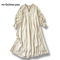 ヌキテパ Moss Rayon Zari Embroidery Panel Dress ロングワンピース