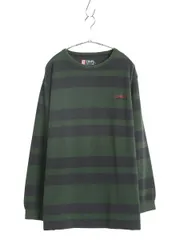 【お得なクーポン配布中!】 90s チャップス ラルフローレン ボーダー 鹿の子 長袖 Tシャツ メンズ XL / オールド ポロ ロンT カットソー ツートン 大きいサイズ 緑 紺