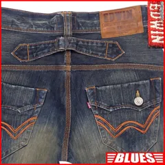 EDWIN エドウィン W30 デニム 411XVS パンツ ブーツカット 古着 バイク メンズ XV ヴィンテージ加工 ダメージ加工 フレア Y2K 鬼ひげ シンチバック エドウィン_ウエスト78cmから82cm一覧←SEULB屋着古← HS149