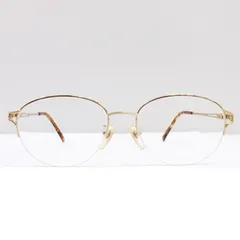ランバン LANVIN 眼鏡 メガネフレーム メタルフレーム ハーフリム 度入り ゴールドカラー 53□16 135 ■GY99のサムネイル
