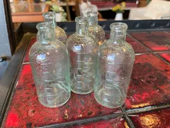 アンティーク/レトロ/ガラス瓶/花瓶/気泡/小瓶/インテリア/5点まとめて