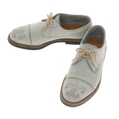 【中古】ピノ ジャルディー二 Pino Giardini ヌバックレザー ダービーシューズ ライトグレー系【サイズ8】【メンズ】