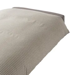 【在庫処分】無印良品 乾きやすい掛ふとんカバー ブラウンチェック シングルサイズ 150×210cm用 再生ポリエステル使い 83410612